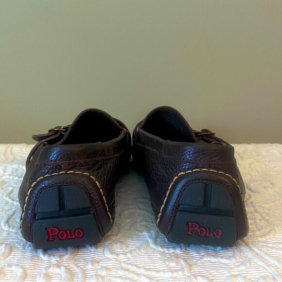 Polo Ralph Lauren BrownLeather Driving Loafers Adjustable Buckle Size 13D - Picture 5 of 8